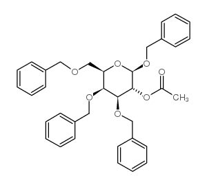 3,4,6-三-O-(苯基甲基)-beta-D-吡喃半乳糖苷乙酸苄酯结构式