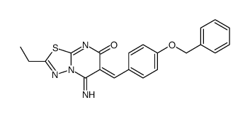 (6Z)-2-ethyl-5-imino-6-[(4-phenylmethoxyphenyl)methylidene]-[1,3,4]thiadiazolo[3,2-a]pyrimidin-7-one Structure
