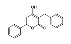 5-benzyl-4-hydroxy-2-phenyl-2,3-dihydropyran-6-one结构式