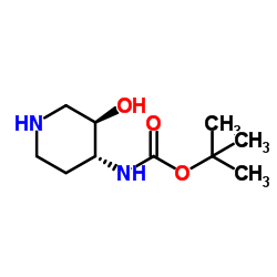 N-[(3R,4R)-3-羟基哌啶-4-基]氨基甲酸叔丁酯结构式