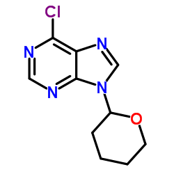 6-氯-9-(四氢-2-吡喃基)嘌呤结构式