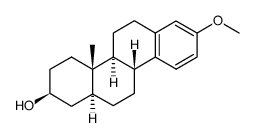 (-)-3β-Hydroxy-17-methoxy-D-homo-18-nor-5α-androsta-13,15,17-triene Structure