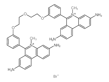 6-[3-[2-[2-[3-(3,8-diamino-5-methyl-6H-phenanthridin-6-yl)phenoxy]ethoxy]ethoxy]phenyl]-5-methyl-6H-phenanthridine-3,8-diamine structure
