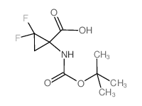 1-(叔丁氧羰基氨基)-2,2-二氟环丙烷羧酸结构式