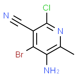 5-amino-4-bromo-2-chloro-6-methyl-nicotinonitrile结构式