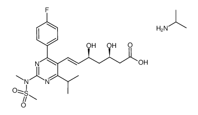 (+)-7-[4-(4-fluorophenyl)-6-isopropyl-2-(N-methyl-N-methylsulfonylamino)pyrimidin-5-yl]-(3R,5S)-dihydroxy-(E)-heptenoic acid iso-propylammonium salt Structure