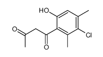1-(3-chloro-6-hydroxy-2,4-dimethyl-phenyl)-butane-1,3-dione结构式