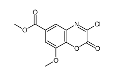 3-chloro-8-methoxy-6-(methoxycarbonyl)-1,4-benzoxazin-2-one结构式