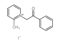 Pyridinium,2-methyl-1-(2-oxo-2-phenylethyl)-, iodide (1:1) Structure
