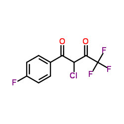 2-CHLORO-4,4,4-TRIFLUORO-1-(4-FLUORO-PHENYL)-BUTANE-1,3-DIONE结构式