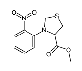 methyl 3-(2-nitrophenyl)-1,3-thiazolidine-4-carboxylate结构式
