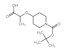 2-(1-(叔丁氧基羰基)哌啶-4-基氧基)丙酸结构式