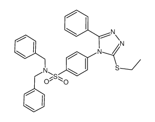 N,N-dibenzyl-4-(3-ethylthio-5-phenyl-4H-1,2,4-triazol-4-yl)benzenesulfonamide结构式