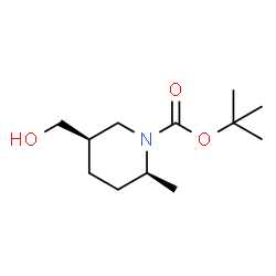 (2S,5R)-5-(羟甲基)-2-甲基哌啶-1-甲酸叔丁酯结构式