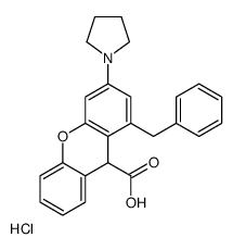 9H-Xanthene-9-carboxylic acid, 1-(phenylmethyl)-3-pyrrolidinyl ester,hydrochloride Structure
