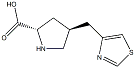 反-4-(噻唑-4-基甲基)-L-脯氨酸结构式