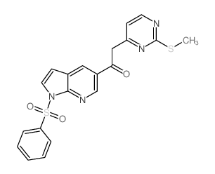 2-[2-(甲硫基)嘧啶-4-基]-1-[1-(苯磺酰基)-1H-吡咯并[2,3-b]吡啶-5-基]乙酮结构式