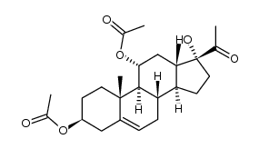 3β,11α-diacetoxy-17-hydroxy-pregn-5-en-20-one结构式