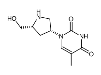 cis-4-(thymin-1-yl)-D-prolinol Structure