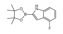 4-氟-2-(4,4,5,5-四甲基-1,3,2-二氧硼杂环戊烷-2-基)-1H-吲哚结构式