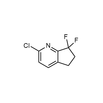 2-氯-7,7-二氟-6,7-二氢-5H-环戊[b]吡啶结构式
