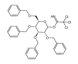 O-(2,3,4,6-tetra-O-benzyl-α,β-D-glucopyranosyl) trichloroacetimidate Structure
