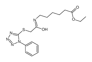 ethyl 6-[[2-(1-phenyltetrazol-5-yl)sulfanylacetyl]amino]hexanoate Structure