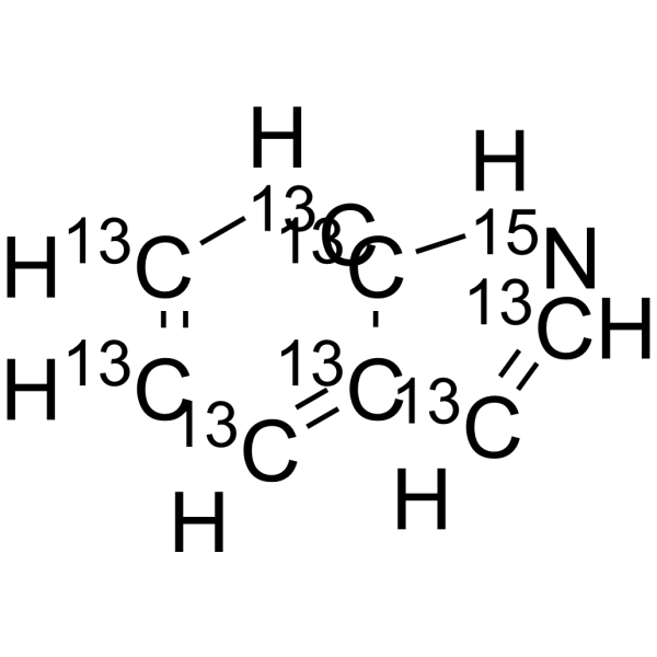 Indole-13C8,15N Structure