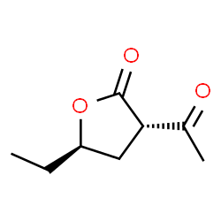 2(3H)-Furanone, 3-acetyl-5-ethyldihydro-, trans- (9CI) Structure