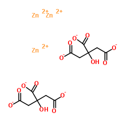 Zinc 2-hydroxy-1,2,3-propanetricarboxylate (3:2) Structure