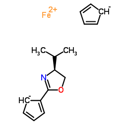 (S)-(4-异丙基恶唑啉-2-基)二茂铁结构式