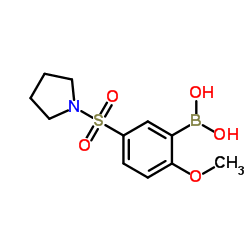 (2-Methoxy-5-(pyrrolidin-1-ylsulfonyl)phenyl)boronic acid structure