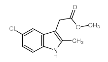 (5-氯-2-甲基-1H-吲哚-3-基)乙酸甲酯结构式