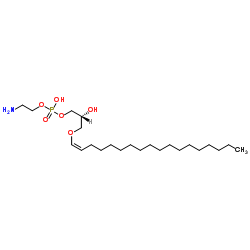 1-O-1'-(Z)-十八碳烯基-2-羟基-sn-甘油-3-磷酸乙醇胺结构式
