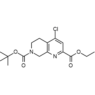 7-(tert-Butyl) 2-ethyl 4-chloro-5,8-dihydro-1,7-naphthyridine-2,7(6H)-dicarboxylate Structure
