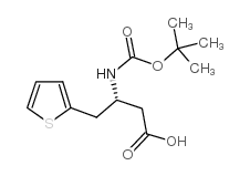 (S)-3-((叔丁氧基羰基)氨基)-4-(噻吩-2-基)丁酸结构式