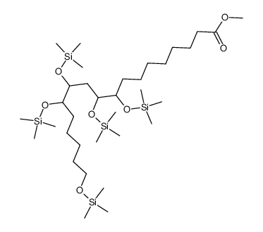 9,10,12,13,18-Pentakis(trimethylsiloxy)octadecanoic acid methyl ester结构式