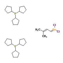 二氯(3-甲基-2-亚丁烯基)双(三环戊基膦)钌(II)结构式