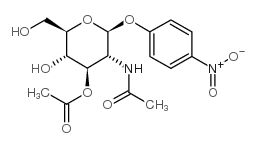 4-硝基苯基-2-乙酰氨基-2-脱氧-3-乙酰基-O-β-D-吡喃葡萄糖苷结构式
