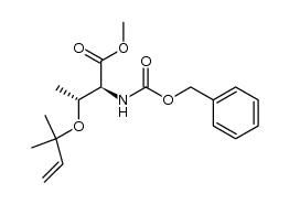 (2S)-(benzyloxycarbonylamino)-(3R)-(1,1-dimethylallyloxy)butyric acid methyl ester结构式