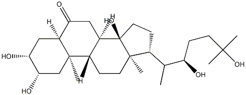 (22R)-2β,3β,14,22,25-Pentahydroxy-5β-cholestane-6-one Structure