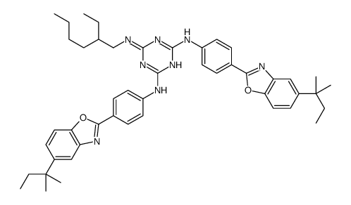 6-N-(2-ethylhexyl)-2-N,4-N-bis[4-[5-(2-methylbutan-2-yl)-1,3-benzoxazol-2-yl]phenyl]-1,3,5-triazine-2,4,6-triamine picture