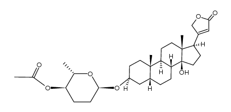 (2S,3R,6R)-6-(((3S,5R,8R,9S,10S,13R,14S,17R)-14-hydroxy-10,13-dimethyl-17-(5-oxo-2,5-dihydrofuran-3-yl)hexadecahydro-1H-cyclopenta[a]phenanthren-3-yl)oxy)-2-methyltetrahydro-2H-pyran-3-yl acetate结构式