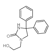 1-(2-hydroxyethyl)-4,4-diphenyl-imidazolidin-2-one结构式