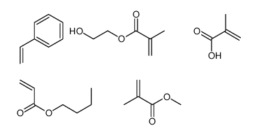2-甲基-2-丙烯酸与2-丙烯酸丁酯、苯乙烯、2-甲基-2-丙烯酸-2-羟乙酯和2-甲基-2-丙烯酸甲酯的聚合物结构式