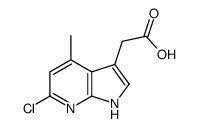 6-氯-4-甲基-1H-吡咯并[2,3-B]吡啶-3-乙酸结构式