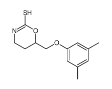 3,4,5,6-Tetrahydro-6-(3,5-xylyloxymethyl)-2H-1,3-oxazine-2-thione结构式