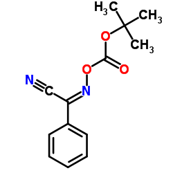 2-(叔-丁氧基碳酰胺)-2-苯乙腈结构式