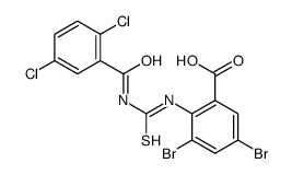 3,5-DIBROMO-2-[[[(2,5-DICHLOROBENZOYL)AMINO]THIOXOMETHYL]AMINO]-BENZOIC ACID结构式