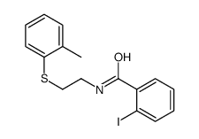 2-iodo-N-[2-(2-methylphenyl)sulfanylethyl]benzamide结构式
